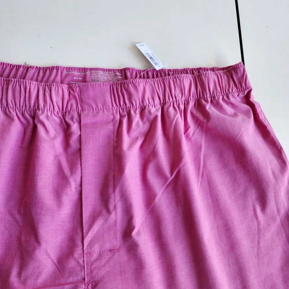 NWT Banana Republic Men's Pink Boxer 100% Cotton Shorts XL